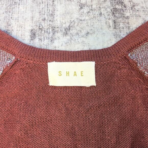 Shae Sweater Womens Medium Brick Red V Neck Stud Detail Pullover Top Everyday - Picture 3 of 9